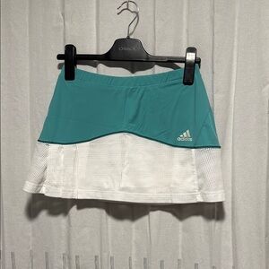Adidas Teal and White Tennis Skirt
